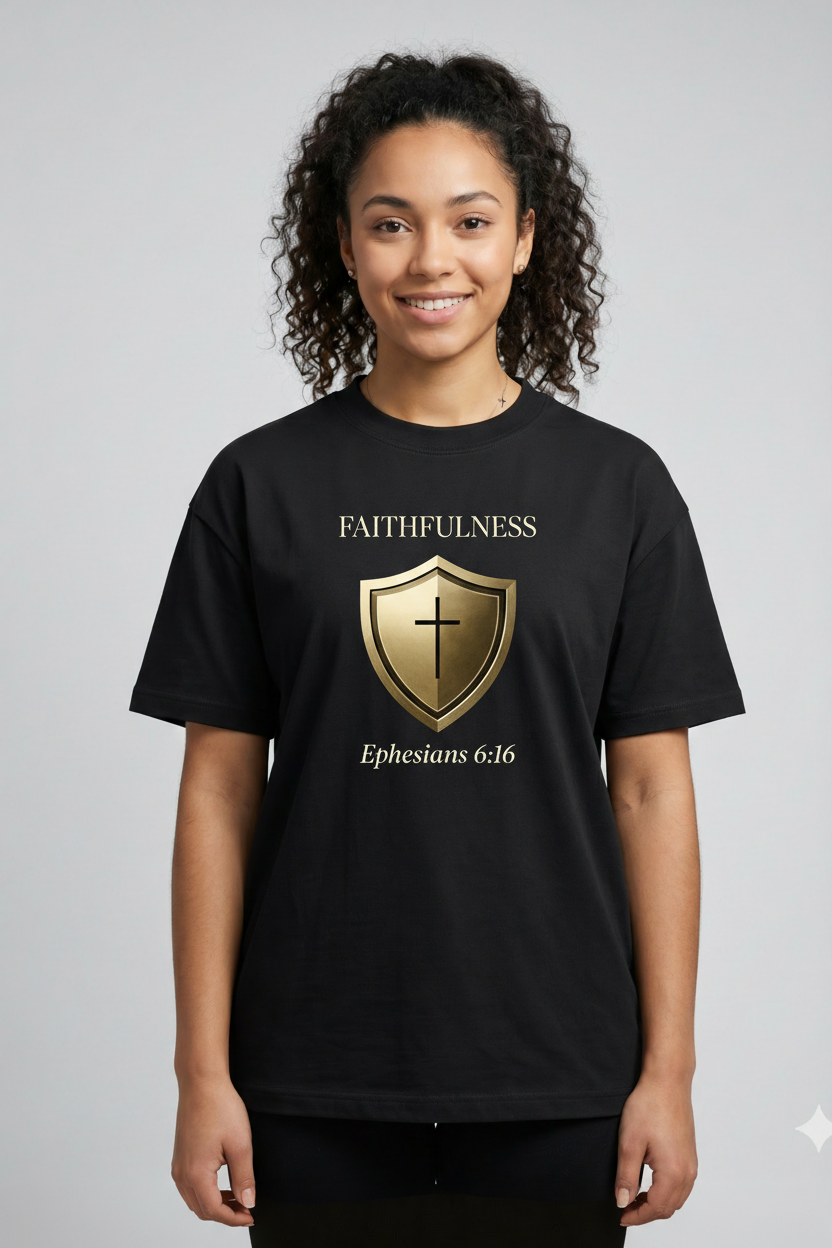 Faithfulness Fruit of the Spirit Shield of Faith T-Shirt - Ephesians 6:16