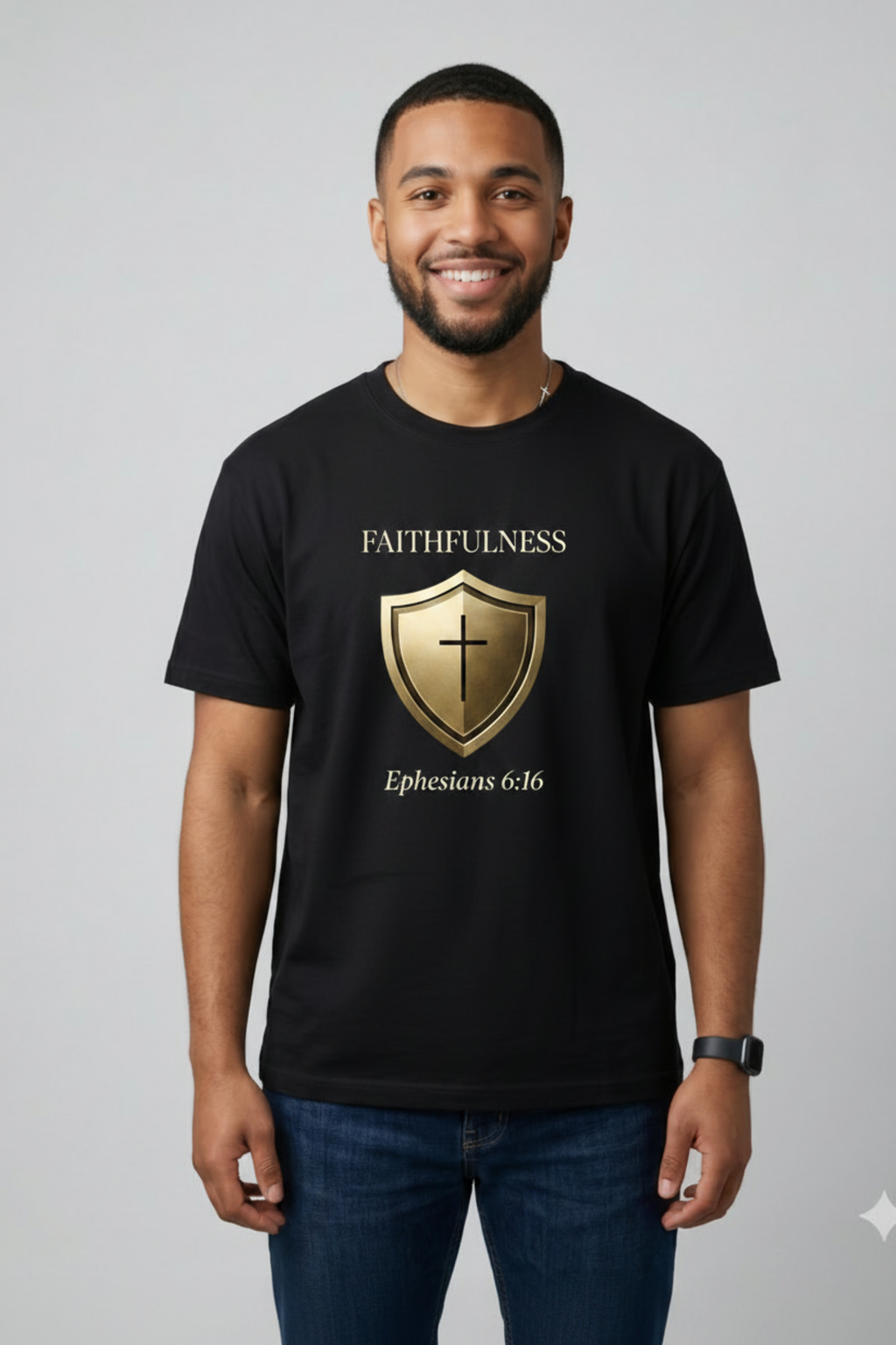 Faithfulness Fruit of the Spirit Shield of Faith T-Shirt - Ephesians 6:16