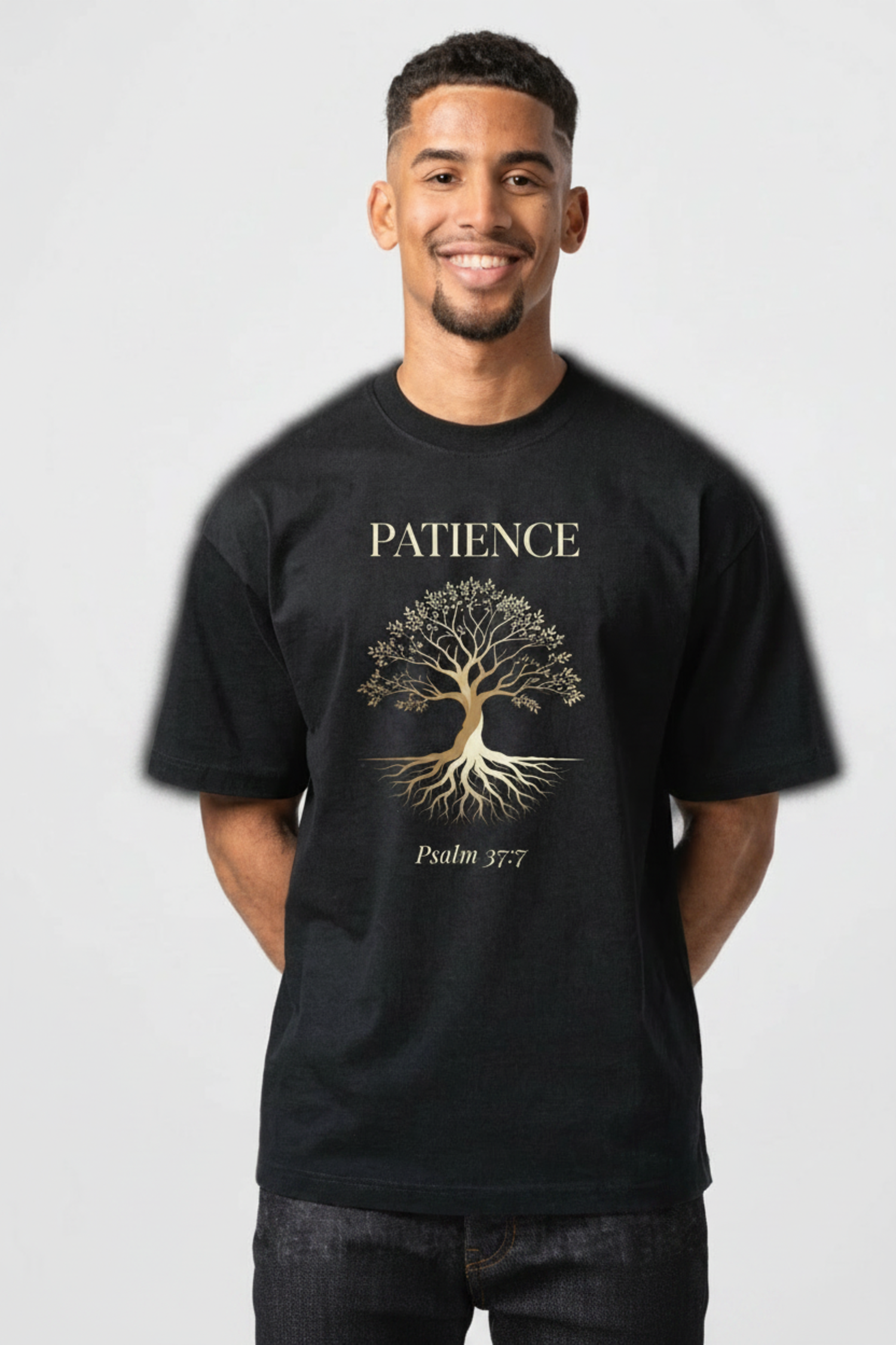 Patience Fruit of the Spirit Deep Roots T-Shirt - Psalm 37:7