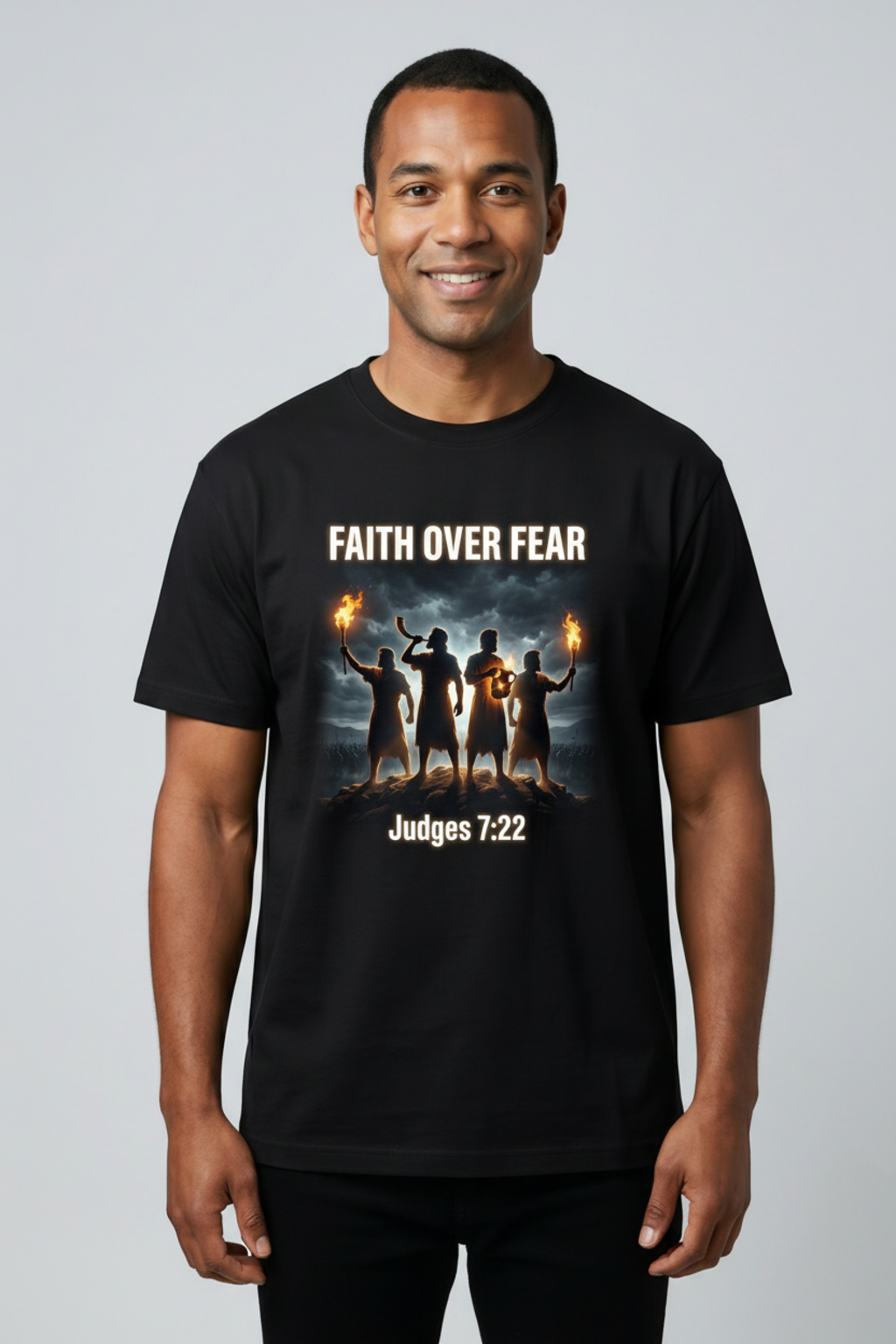 Faith Over Fear - Gideon's Army | Judges 7:22 Christian T-Shirt