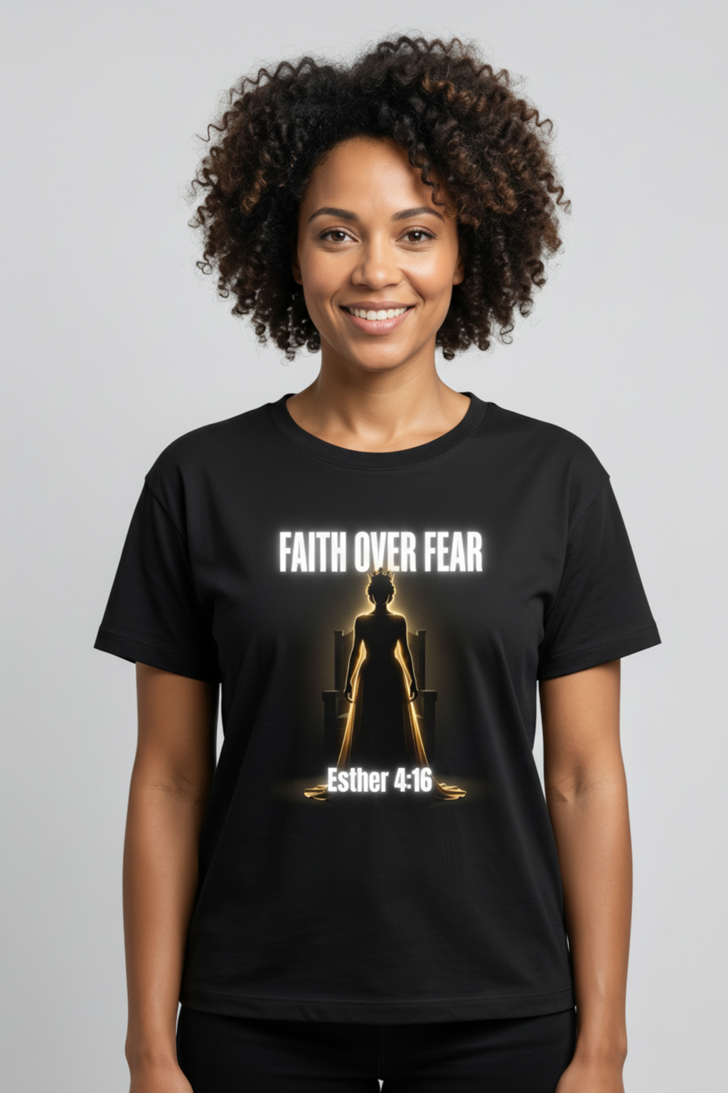 Faith Over Fear - Queen Esther | Esther 4:16 Christian T-Shirt