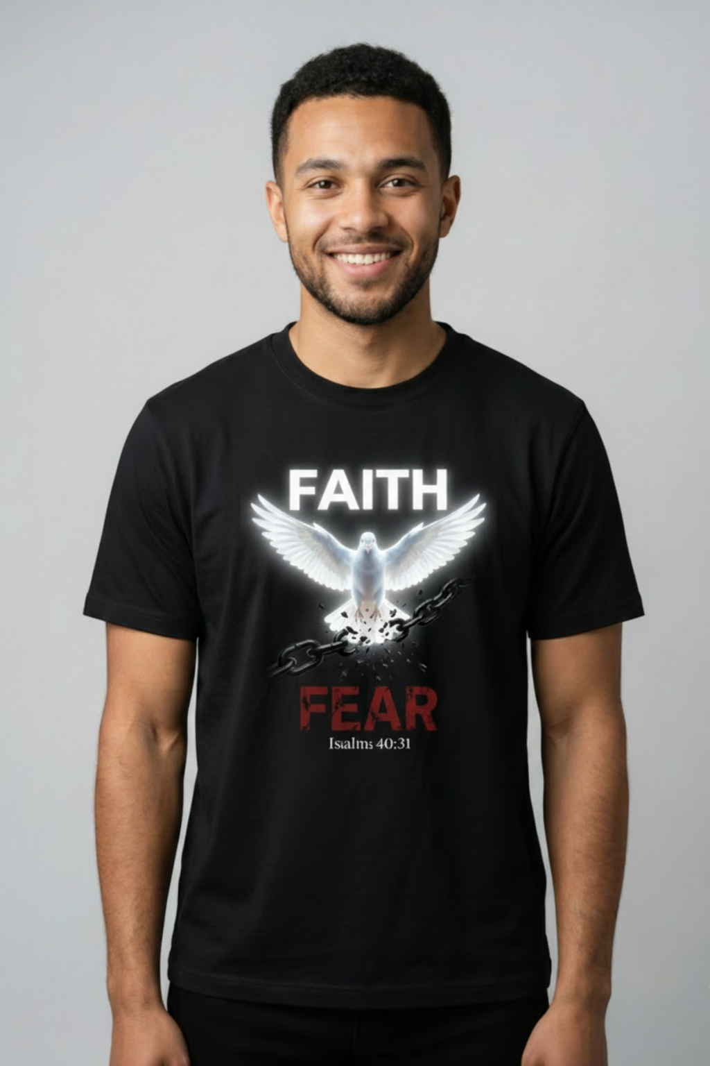 Faith Over Fear - Dove Breaking Chains | Isaiah 40:31 Christian T-Shirt