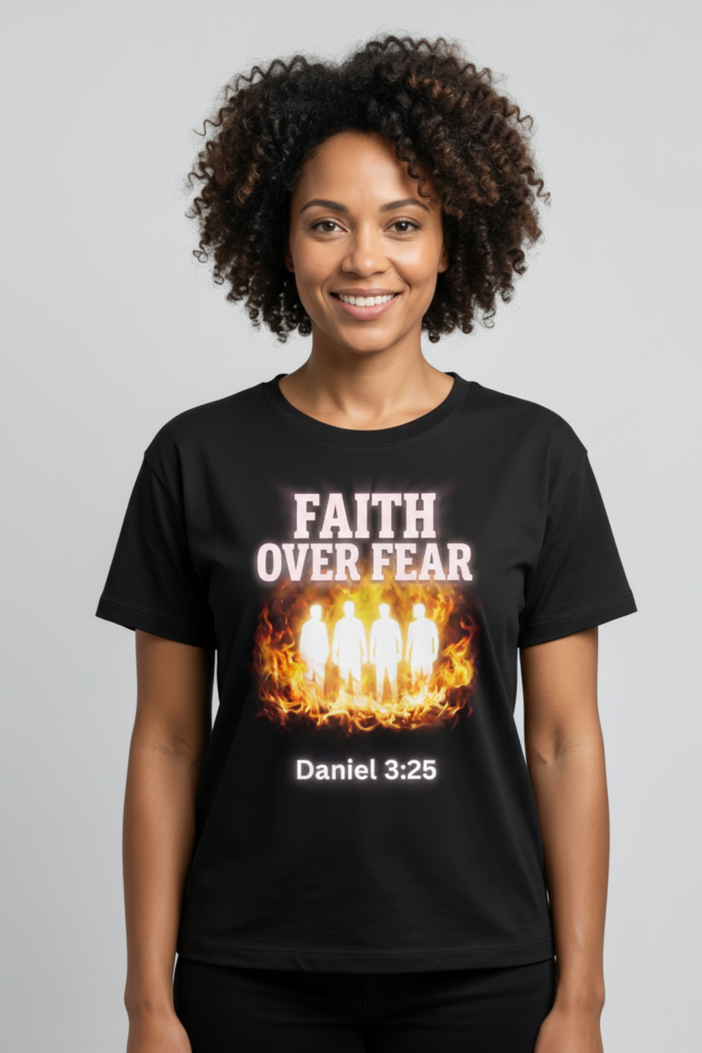 Faith Over Fear - Three Hebrew Boys | Daniel 3:25 Christian T-Shirt
