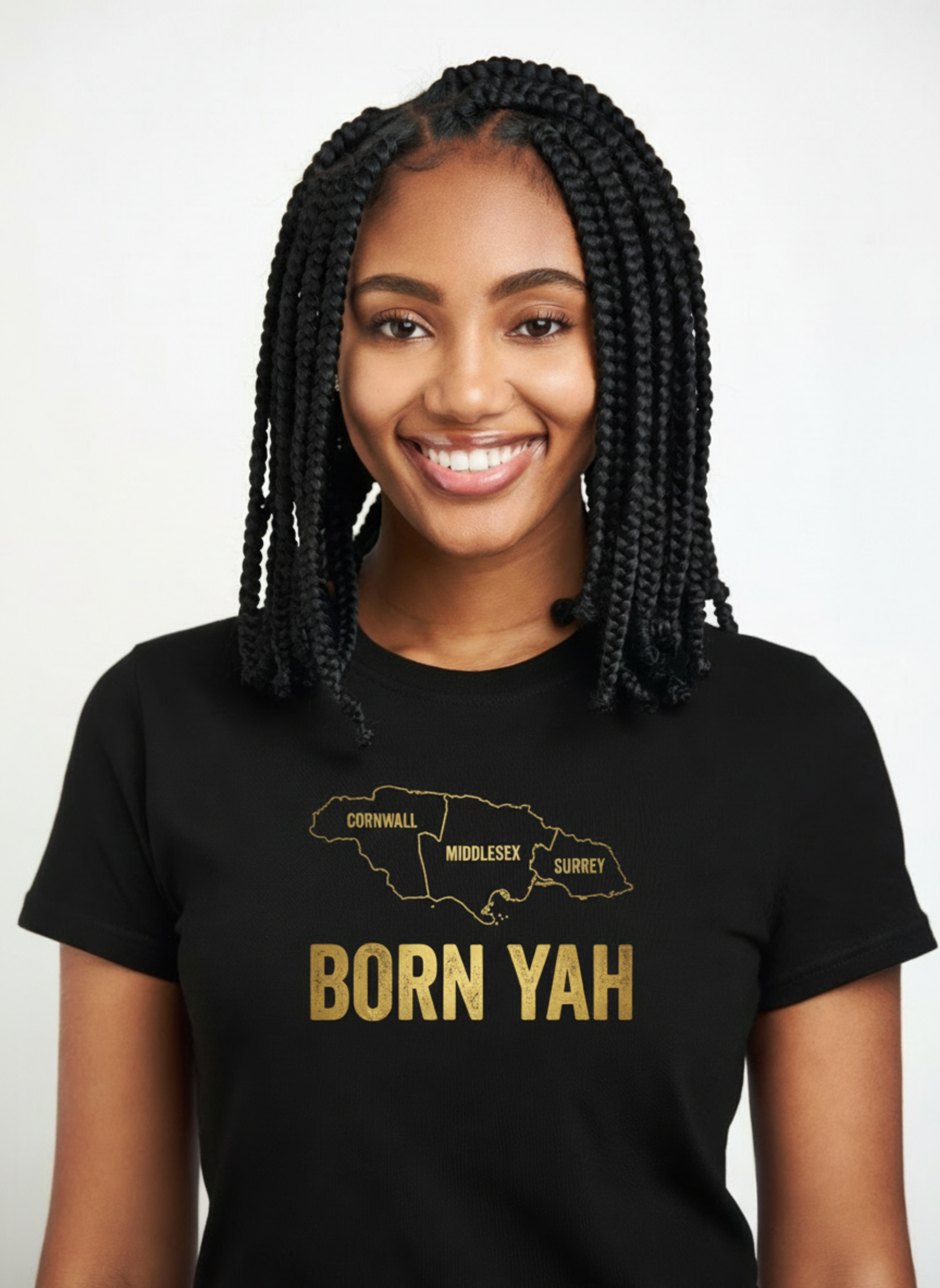 Born Yah Jamaica Counties Map T-Shirt - Roots & Culture