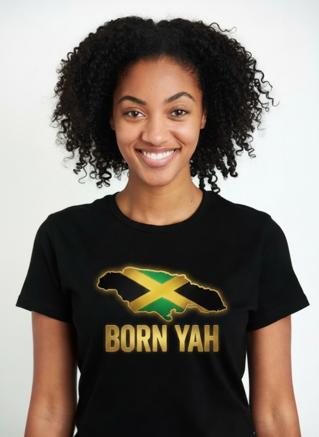 Born Yah Jamaica Flag Map T-Shirt - Roots & Culture