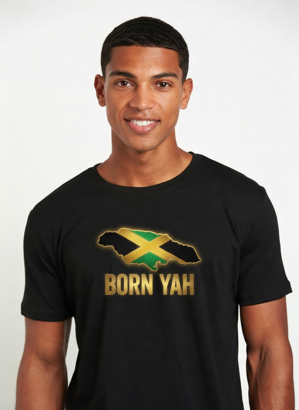 Born Yah Jamaica Flag Map T-Shirt - Roots & Culture