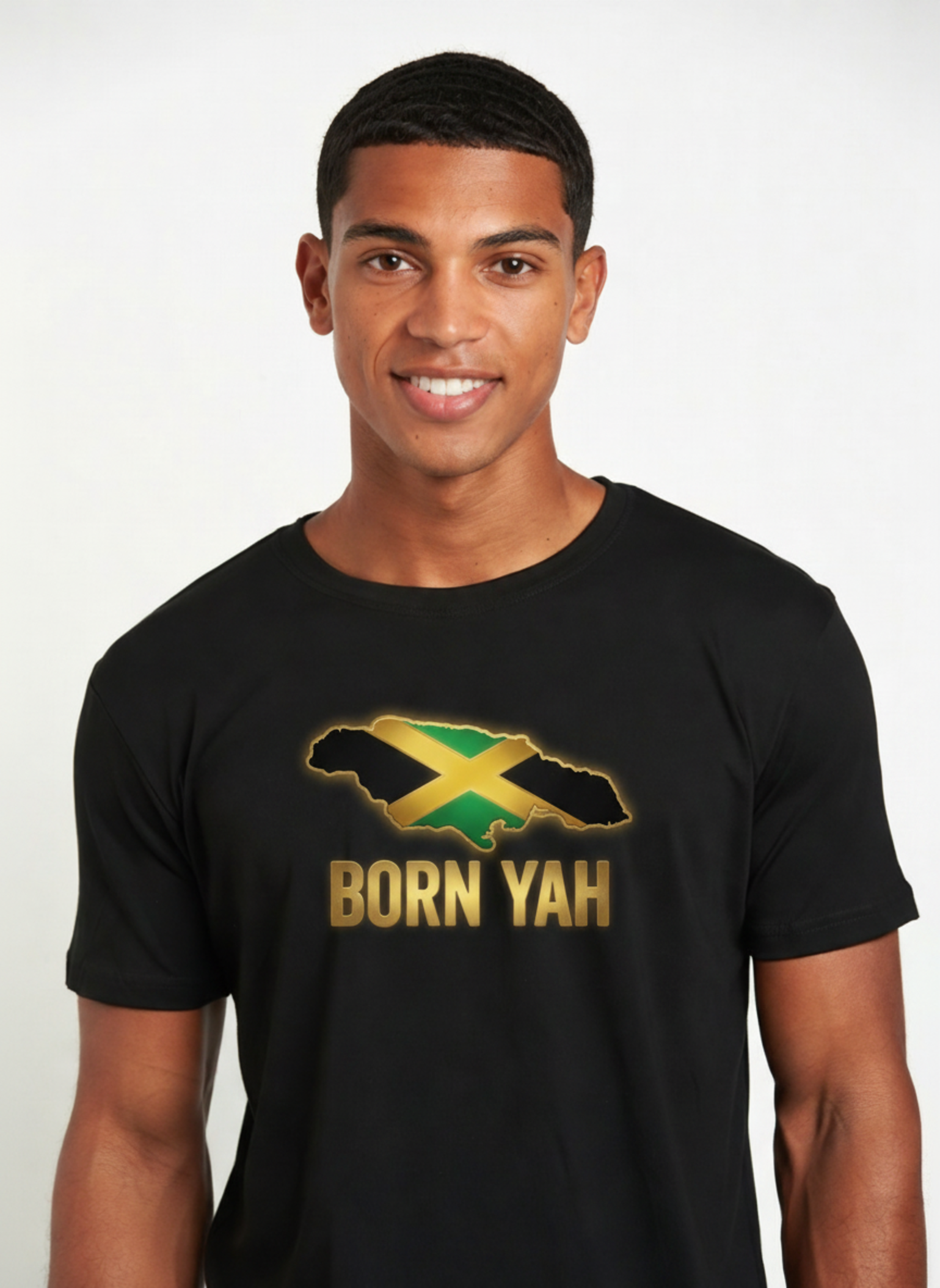 Born Yah Jamaica Flag Map T-Shirt - Roots & Culture