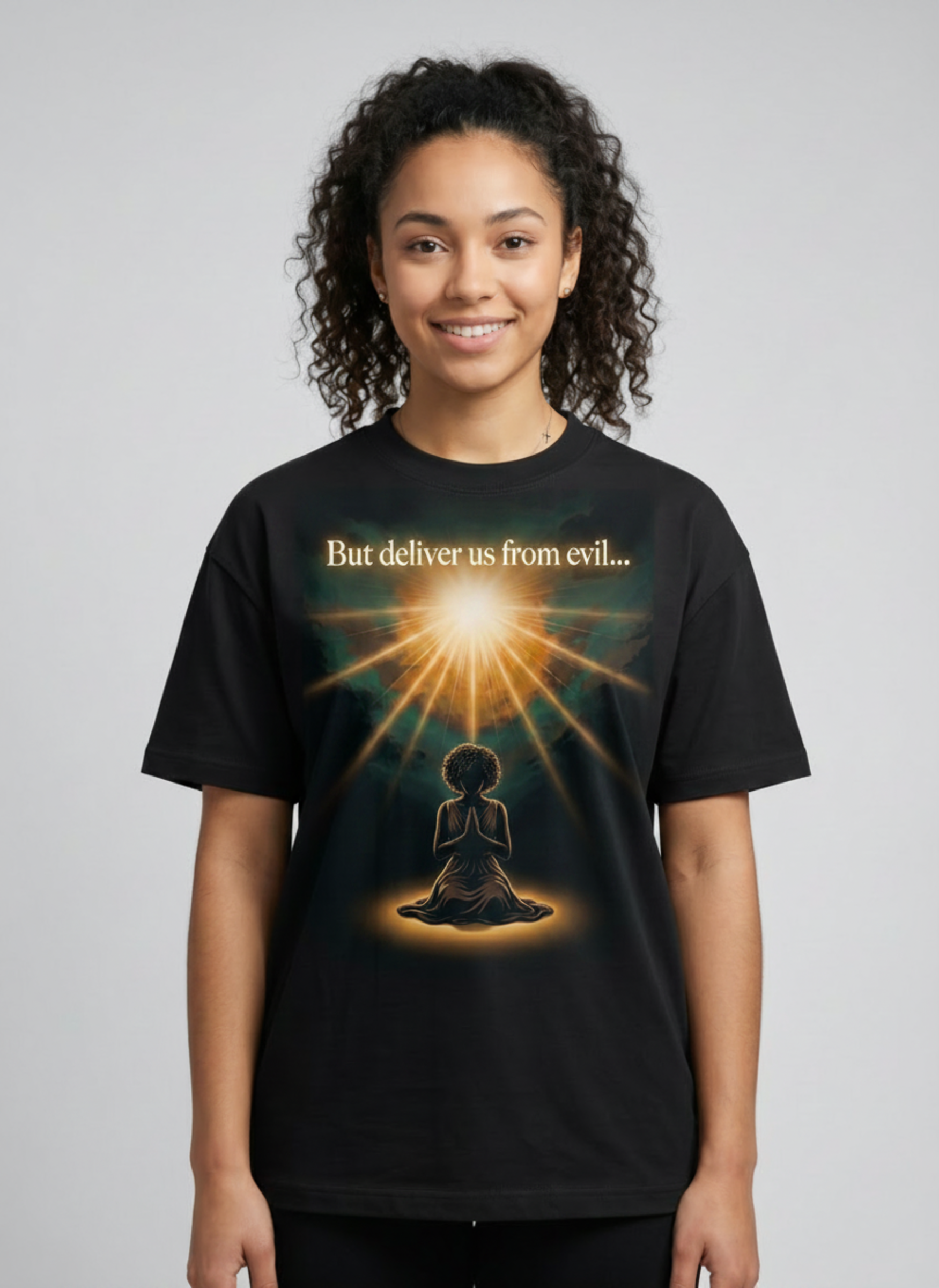 But Deliver Us From Evil… - Lord's Prayer Series Jamaican Christian T-Shirt (Women's)